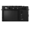 Fujifilm X100VI schwarz Kamera Rückseite mit Display und Bedienelementen.